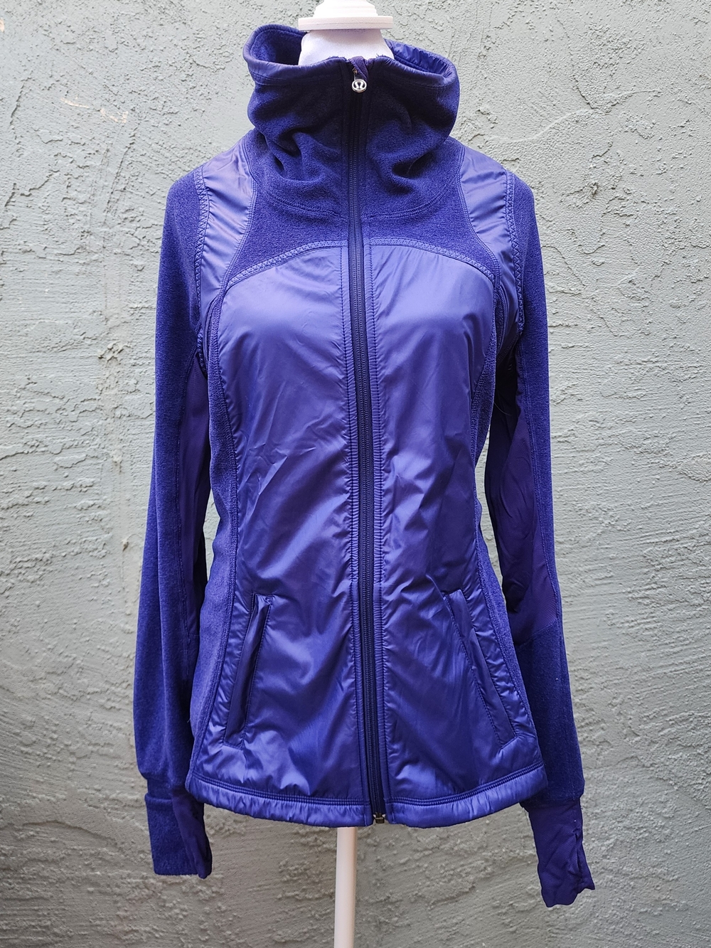 Lululemon Run Gust Buster Fleece Jacket Quilted Windbreaker Purple Blue
